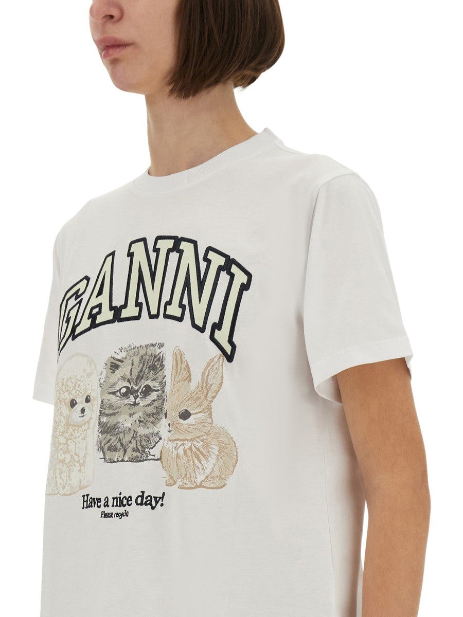 GANNI RELAXED FIT T-SHIRT