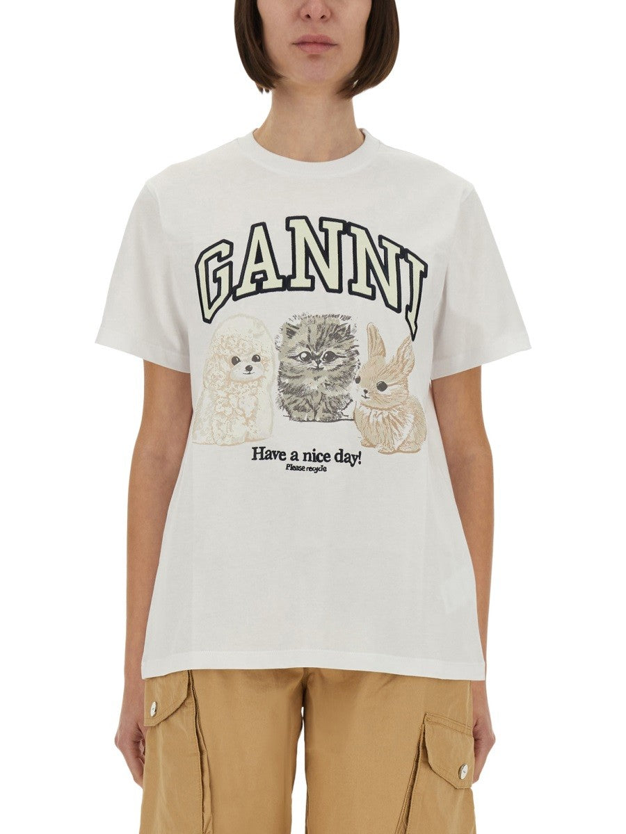 GANNI RELAXED FIT T-SHIRT