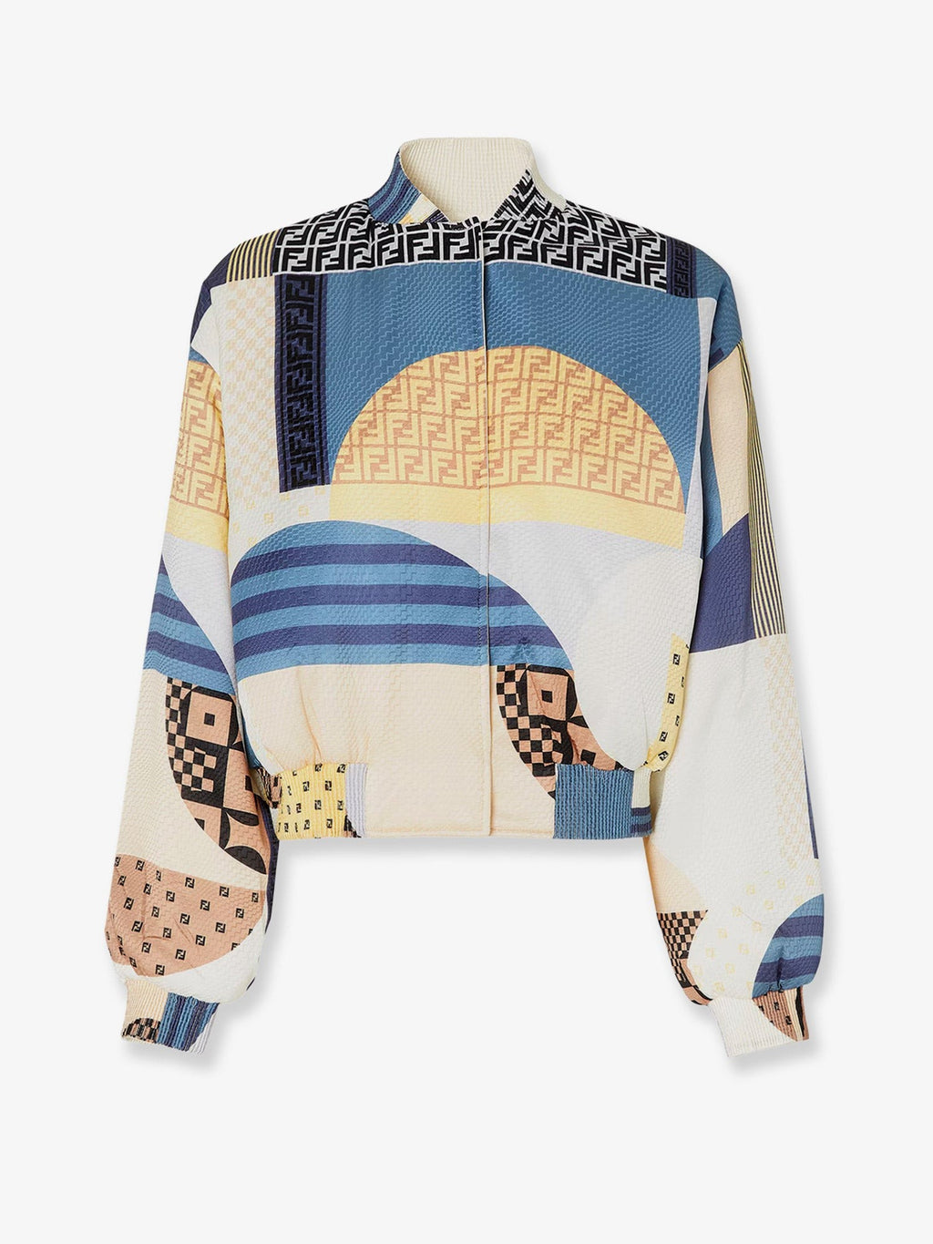 Fendi Reversible patchwork silk bomber