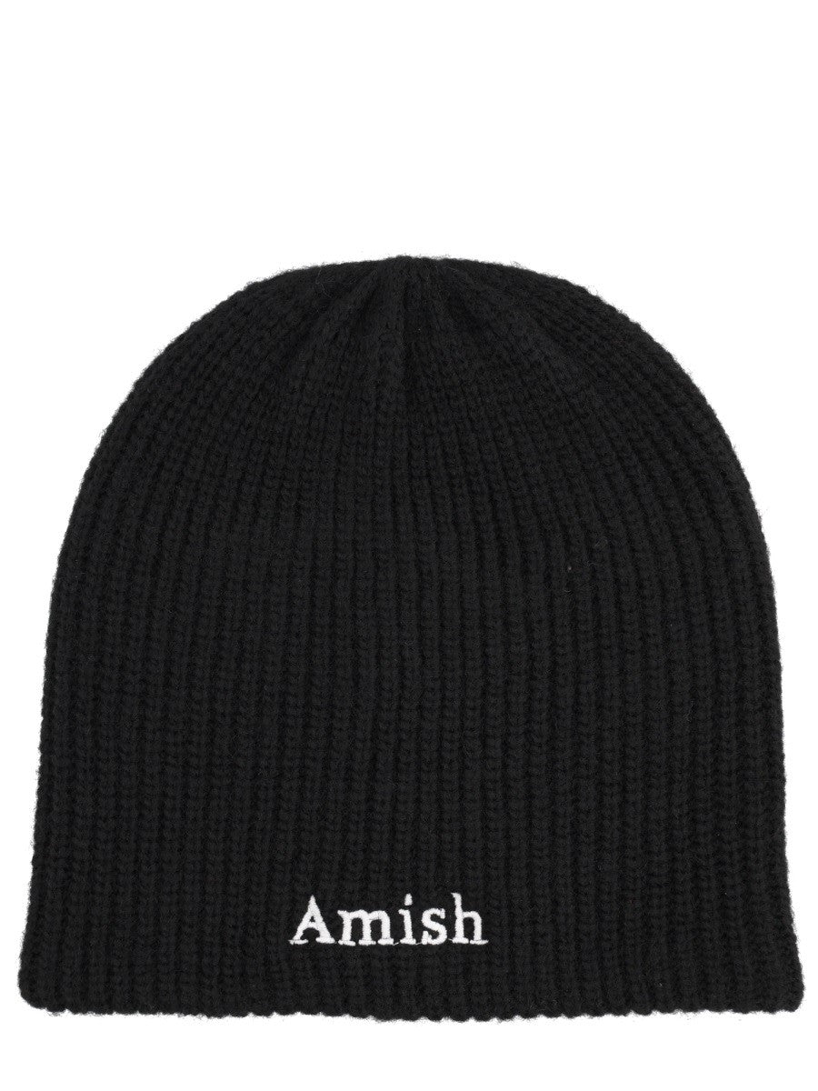 AMISH RIBBED BEANIE WITH LOGO