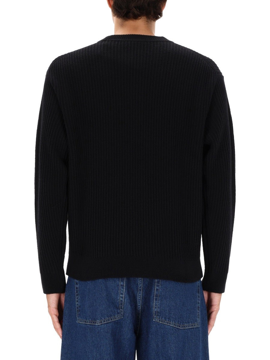 Maison Kitsune RIBBED KNIT WITH FOX PATCH