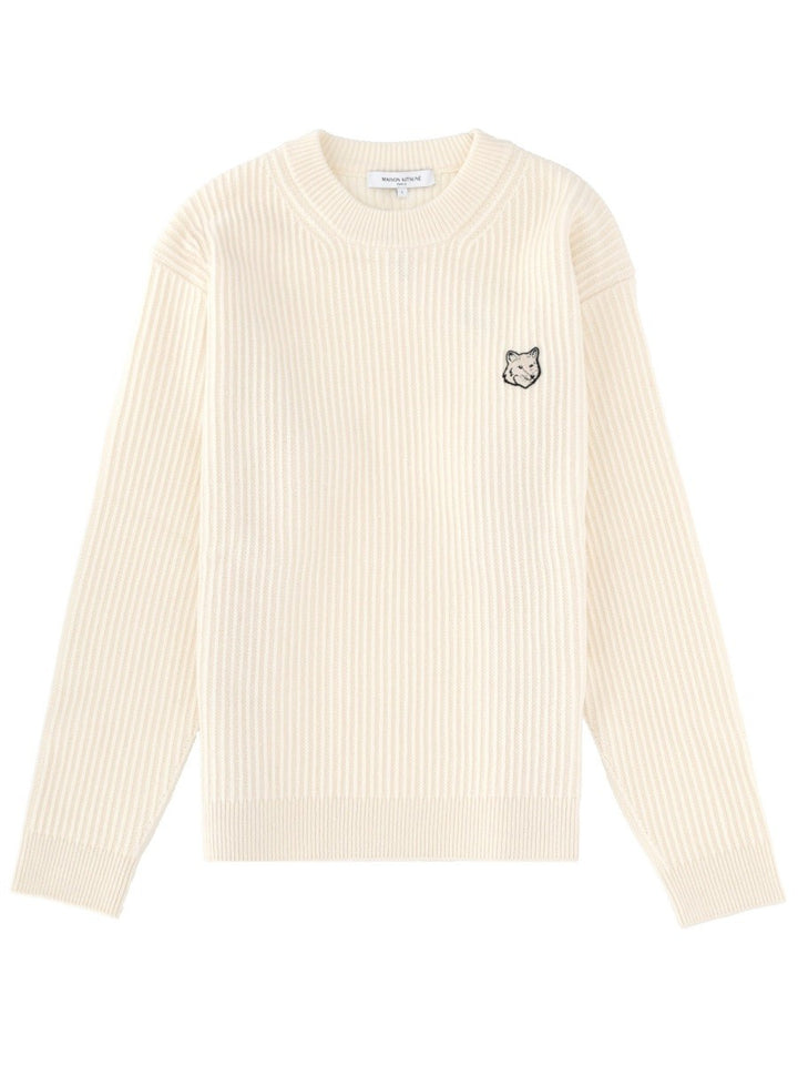 Maison Kitsune RIBBED KNIT WITH FOX PATCH