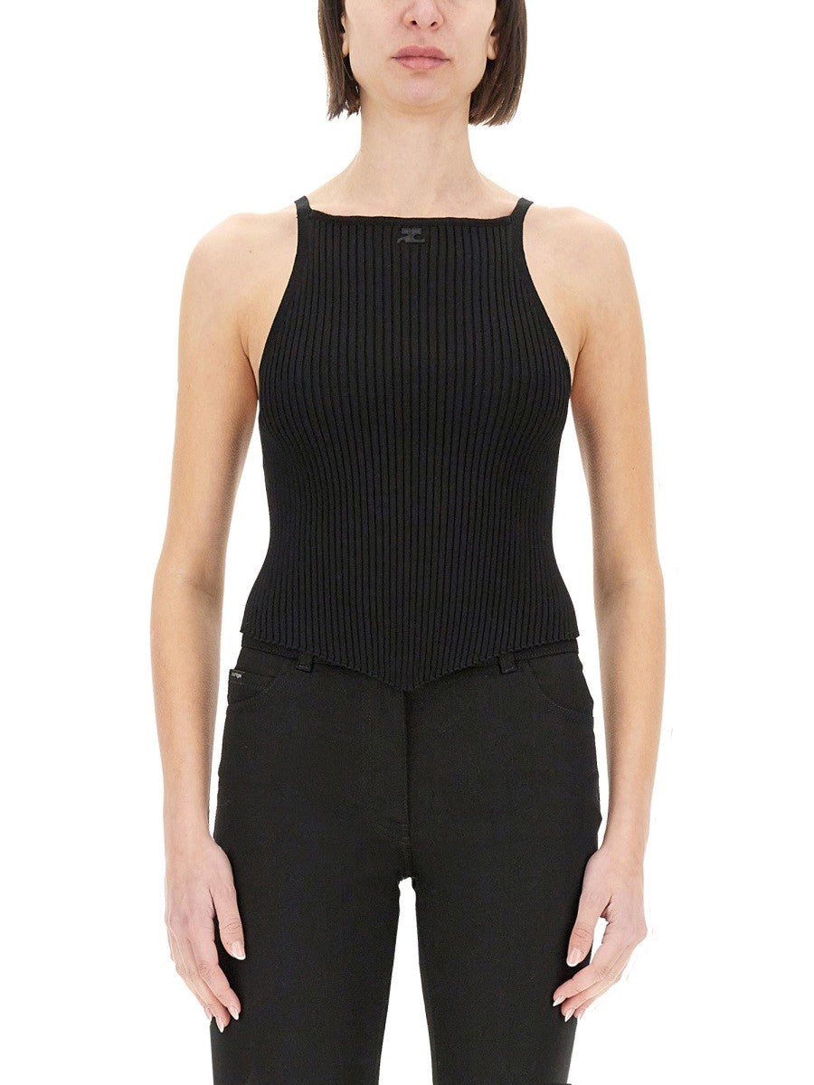 COURREGES RIBBED TANK TOP
