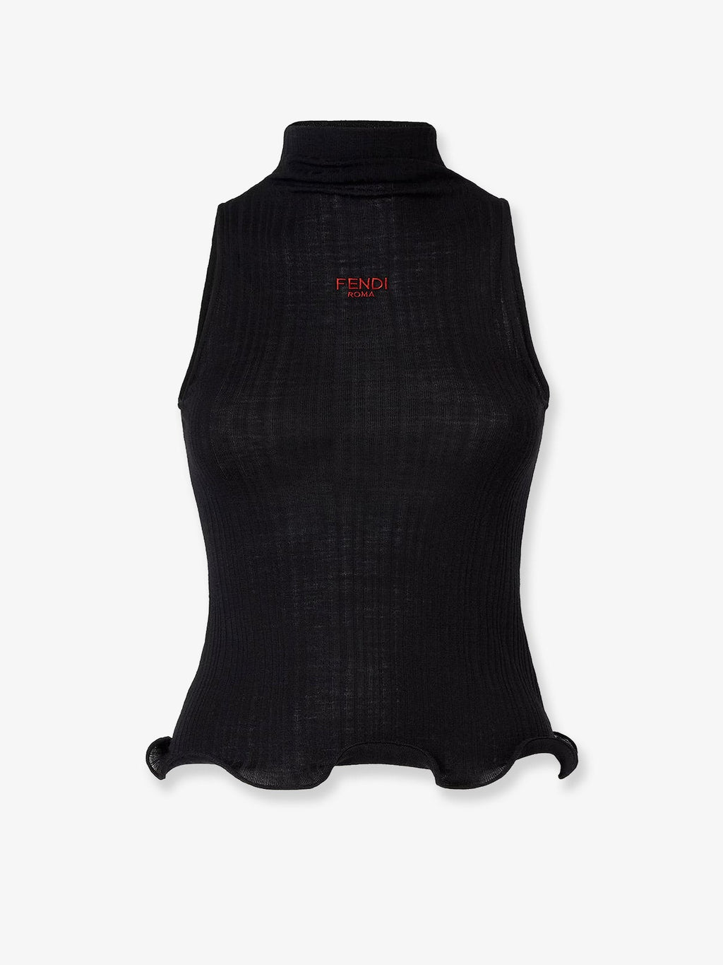 Fendi Ribbed virgin wool top