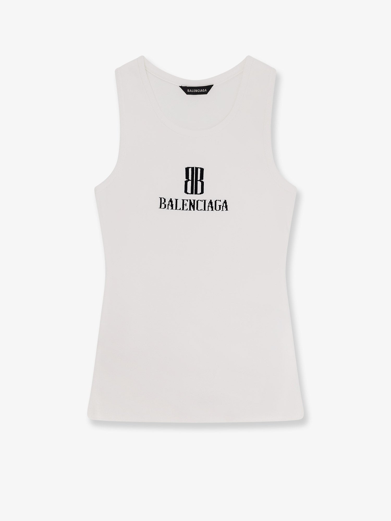 Balenciaga Ribbed viscose blend tank top