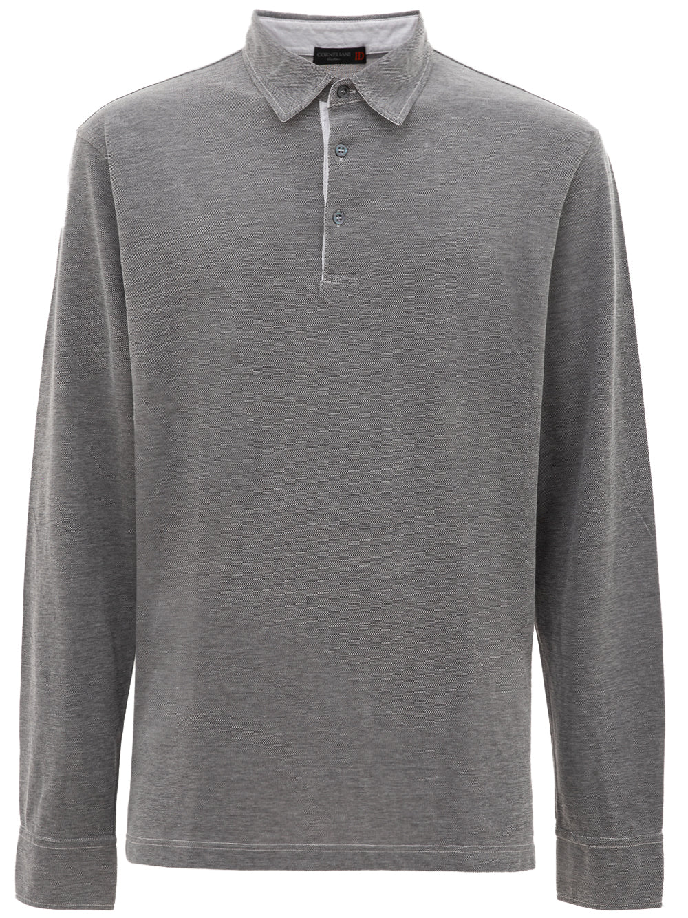 Corneliani Grey Long-Sleeve Polo Shirt