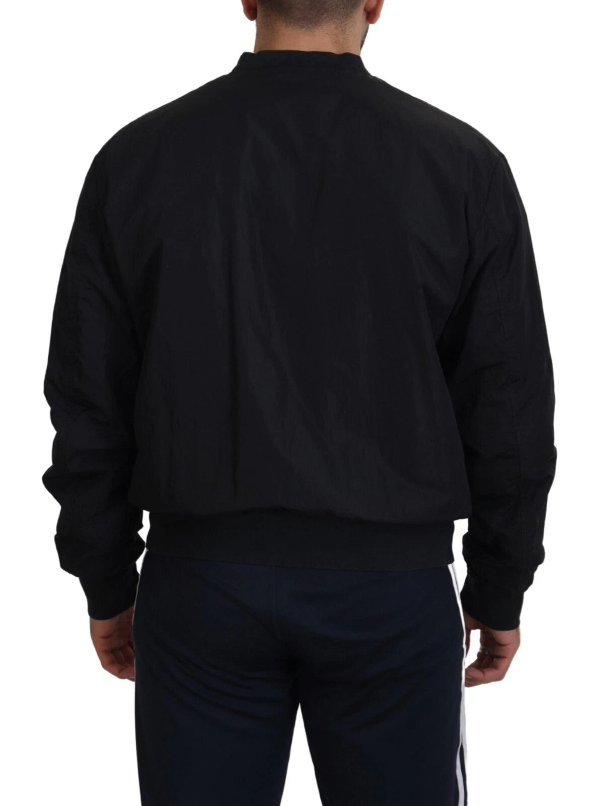 DOLCE & GABBANA Black Nylon Logo Bomber Jacket – Siebentaschen