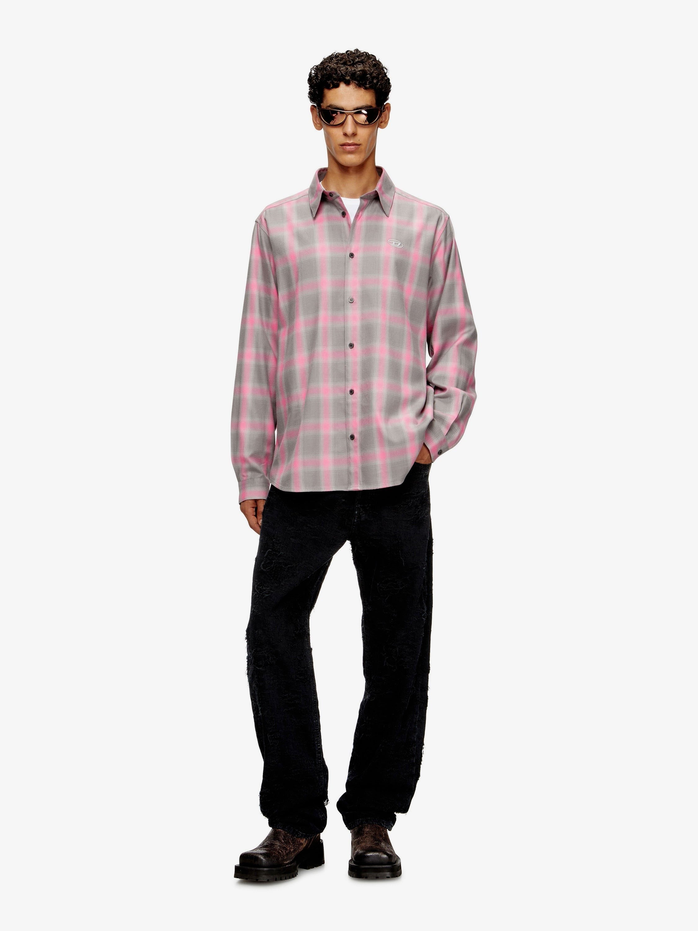 Diesel S-Simply Check cotton blend shirt