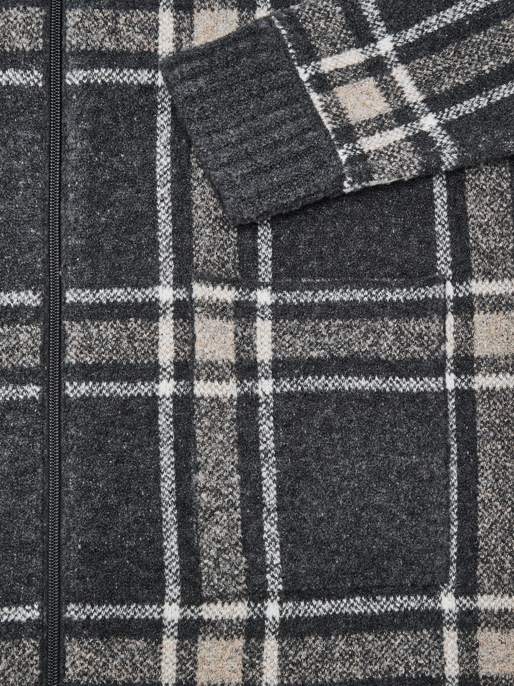 Gran Sasso Jacquard BouclÃ© Coat in Gray with Maxi Zip