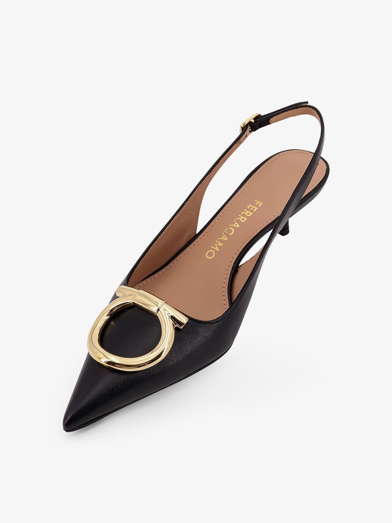 Ferragamo Sara leather décolleté with Gancini detail
