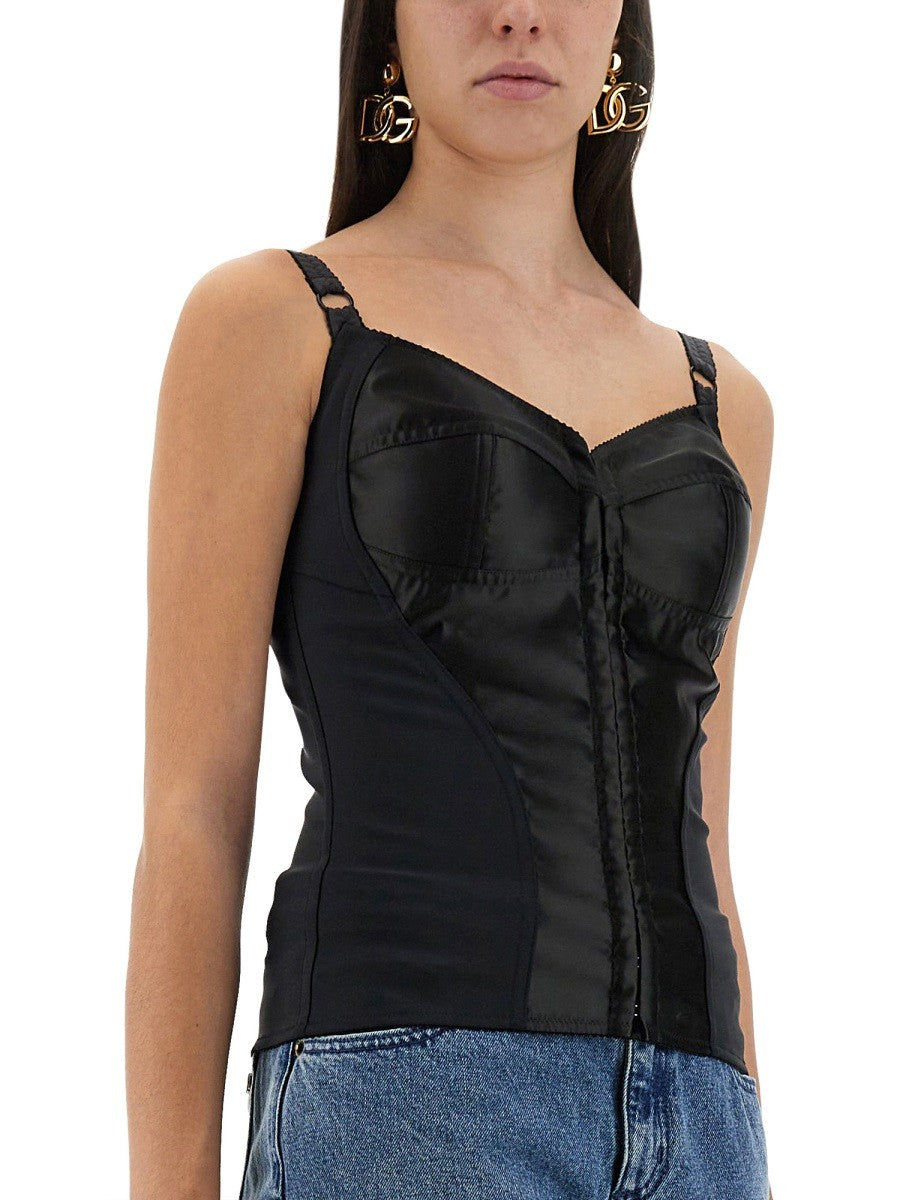Dolce & Gabbana SATIN BUSTIER TOP