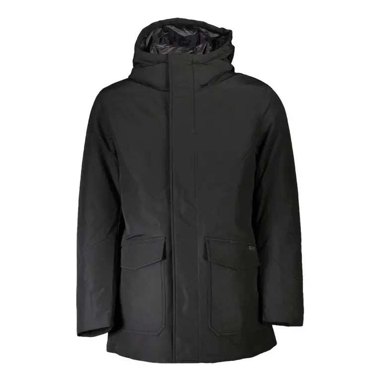 Woolrich Schwarzer Jacke mit Reißverschluss und Knöpfen