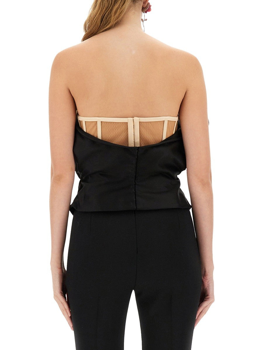 MAGDA BUTRYM SCULPTURAL BUSTIER TOP