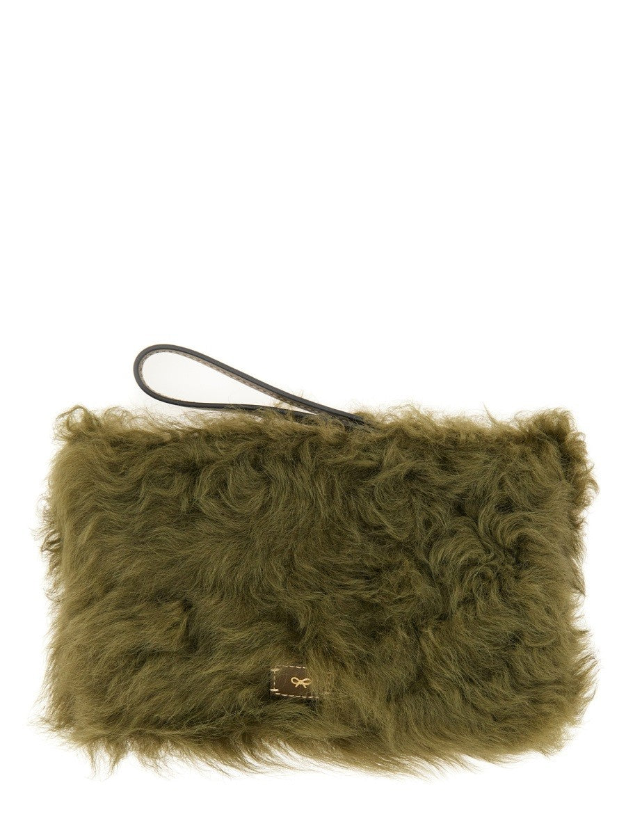 ANYA HINDMARCH "SHEARLING EYES" CLUTCH BAG