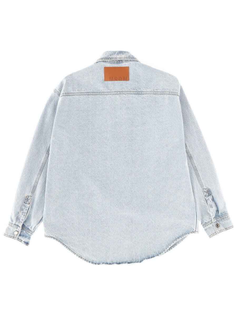 msgm SHIRT WITH EMBROIDERED LOGO