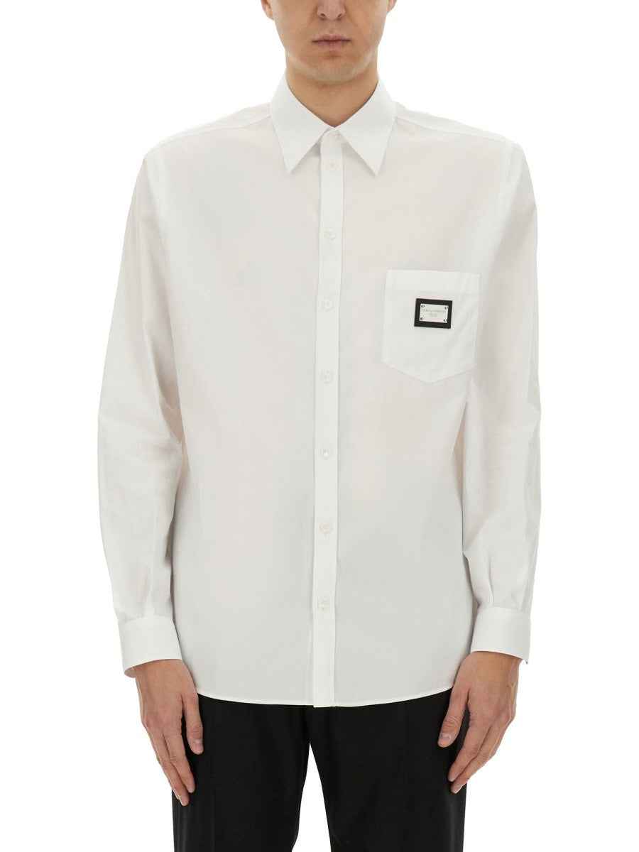 Dolce & Gabbana SHIRT WITH LOGO PLAQUE