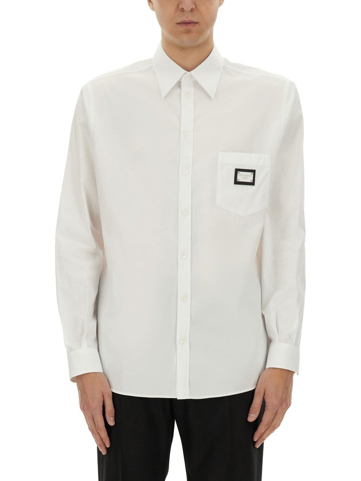 Dolce & Gabbana SHIRT WITH LOGO PLAQUE
