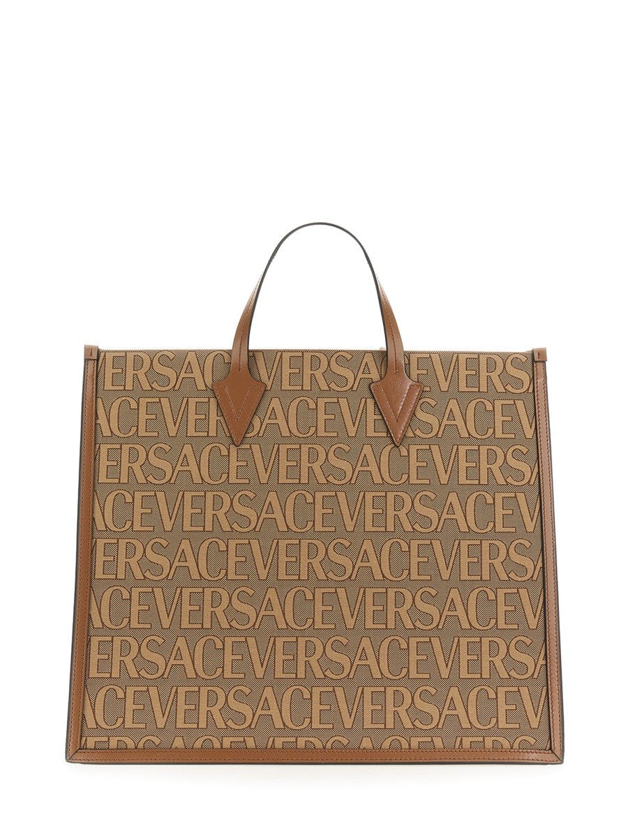 Versace SHOPPER BAG WITH ALLOVER LOGO