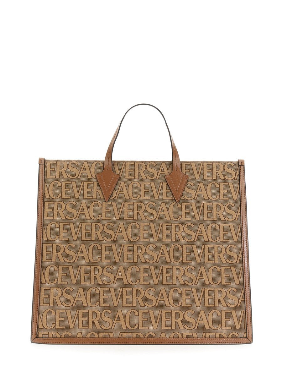 Versace SHOPPER BAG WITH ALLOVER LOGO