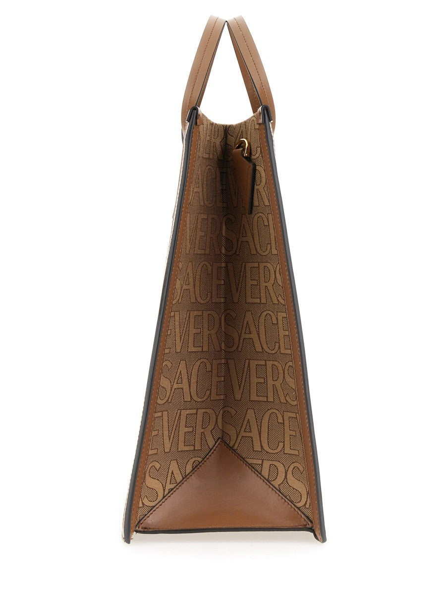 Versace SHOPPER BAG WITH ALLOVER LOGO
