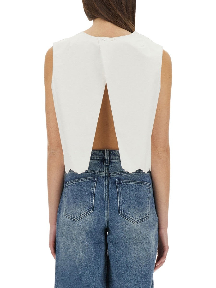 PATOU SHORT POPLIN TOP