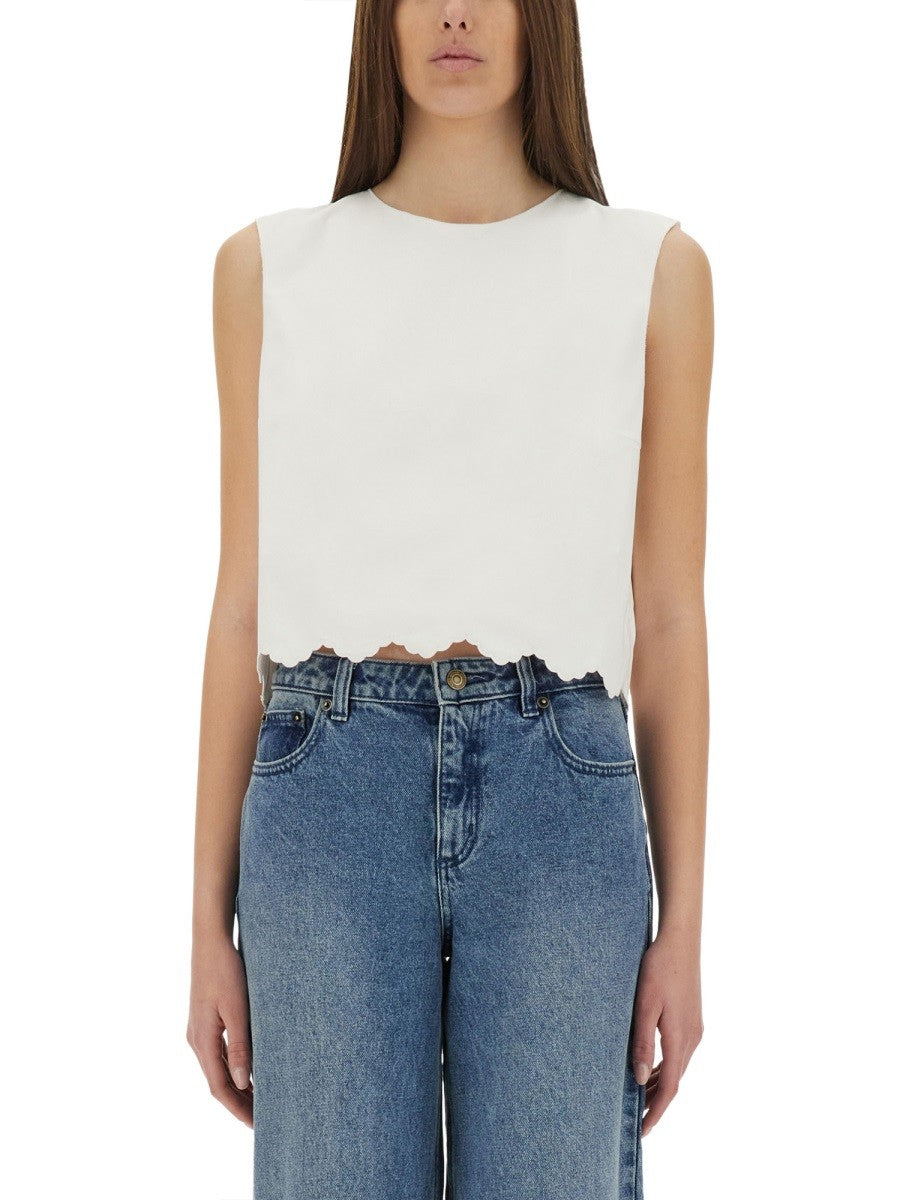 PATOU SHORT POPLIN TOP