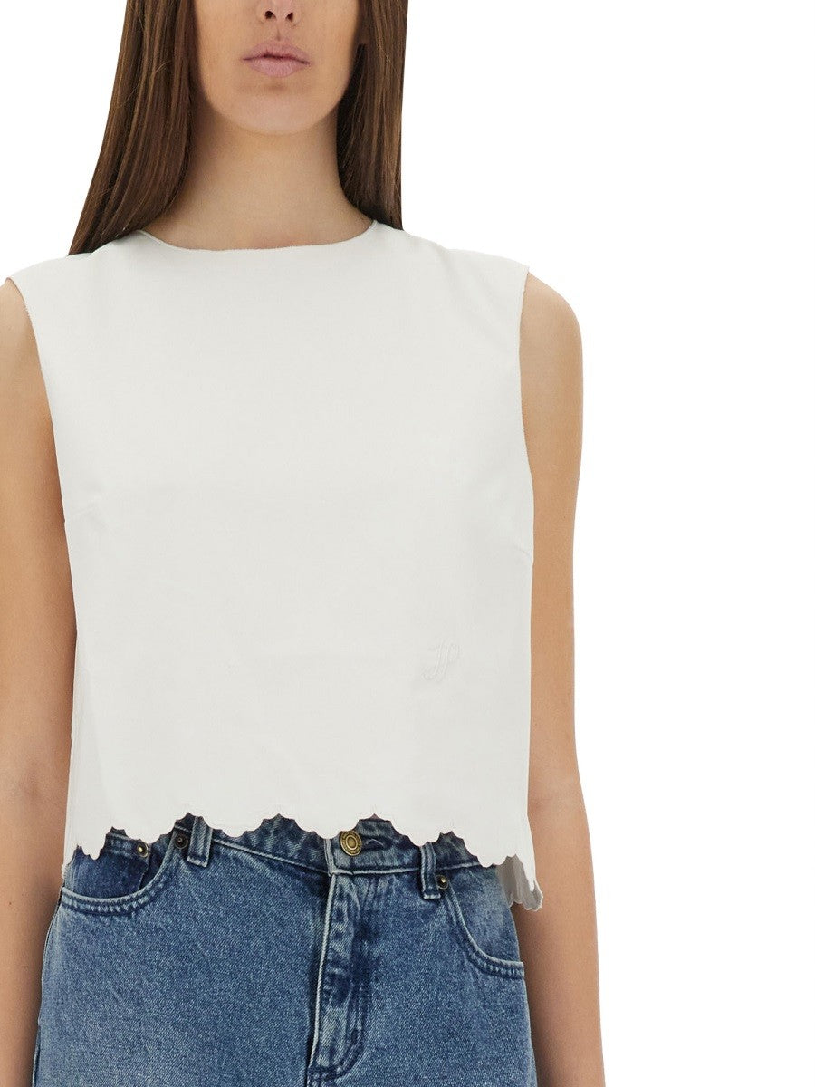 PATOU SHORT POPLIN TOP