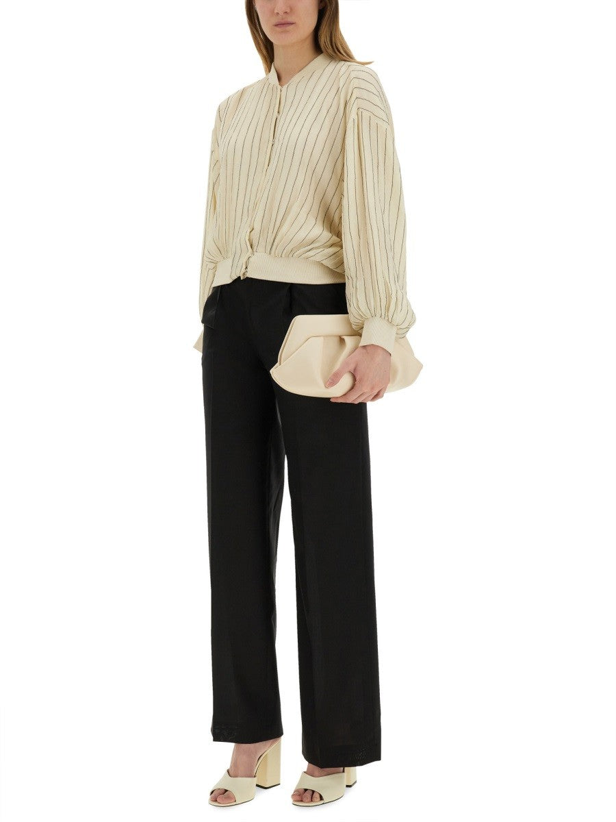 ALYSI SILK BOMBER JACKET