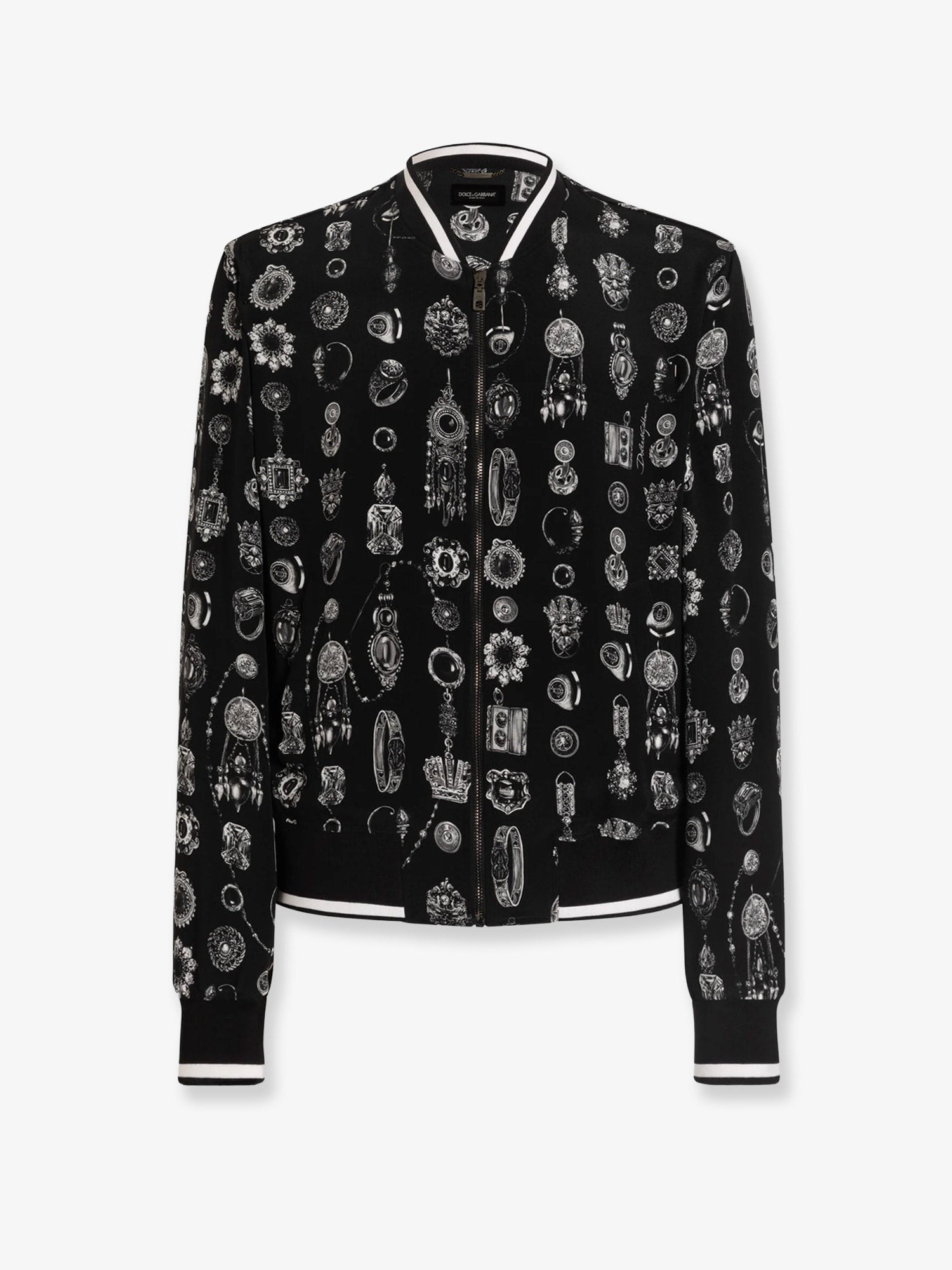 Dolce & Gabbana Silk bomber with icnic print