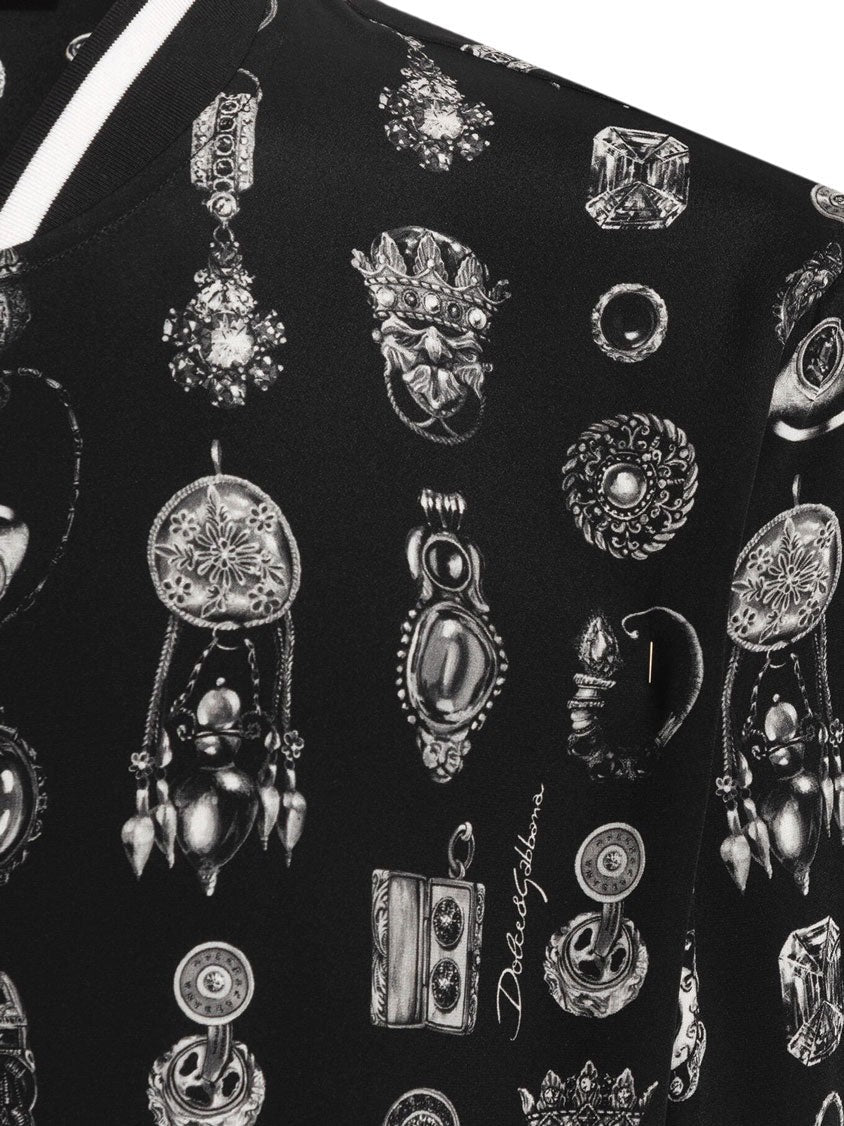 Dolce & Gabbana Silk bomber with icnic print