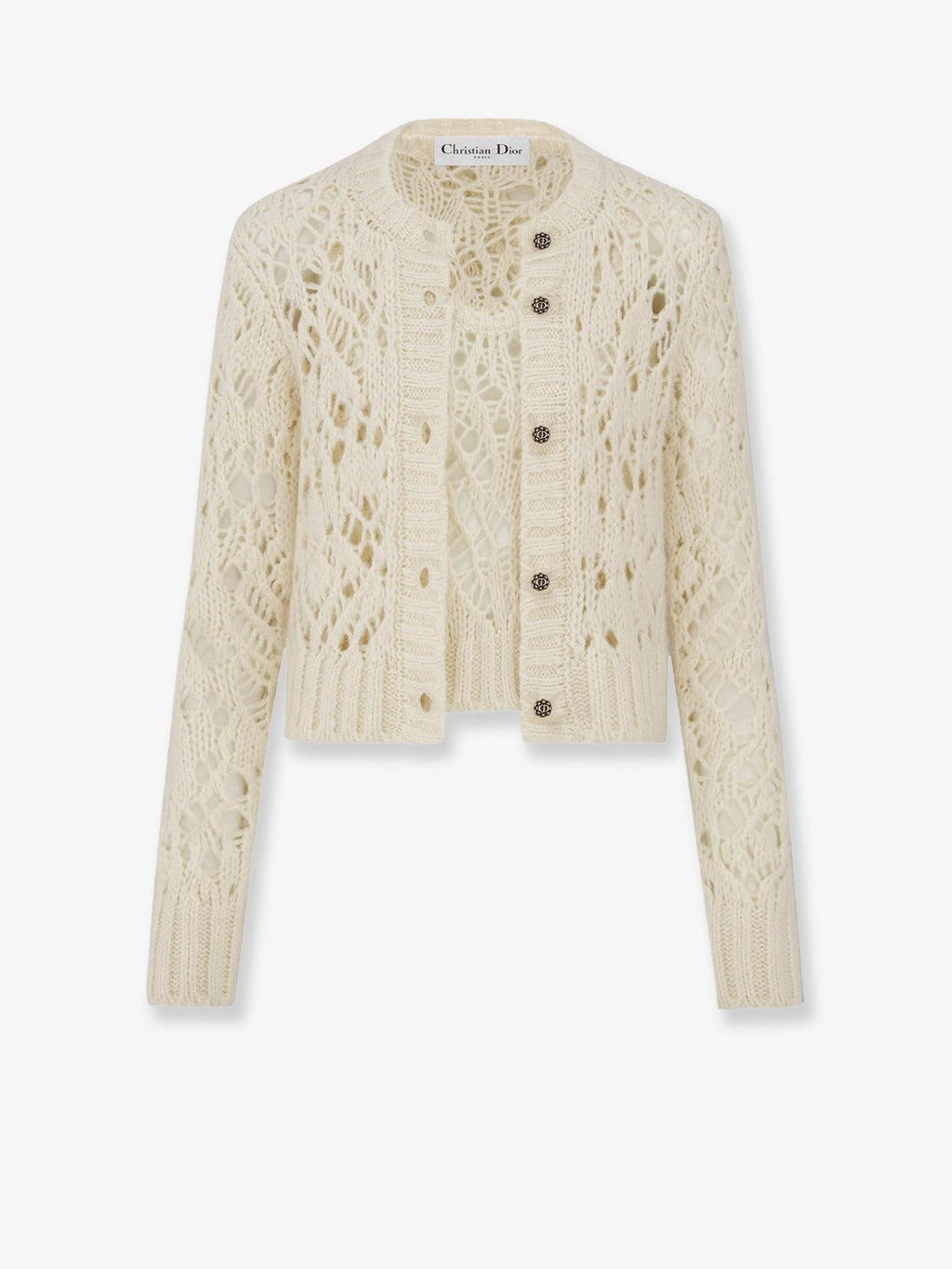 Dior Silk, cashmere and linen perforated Twin Set