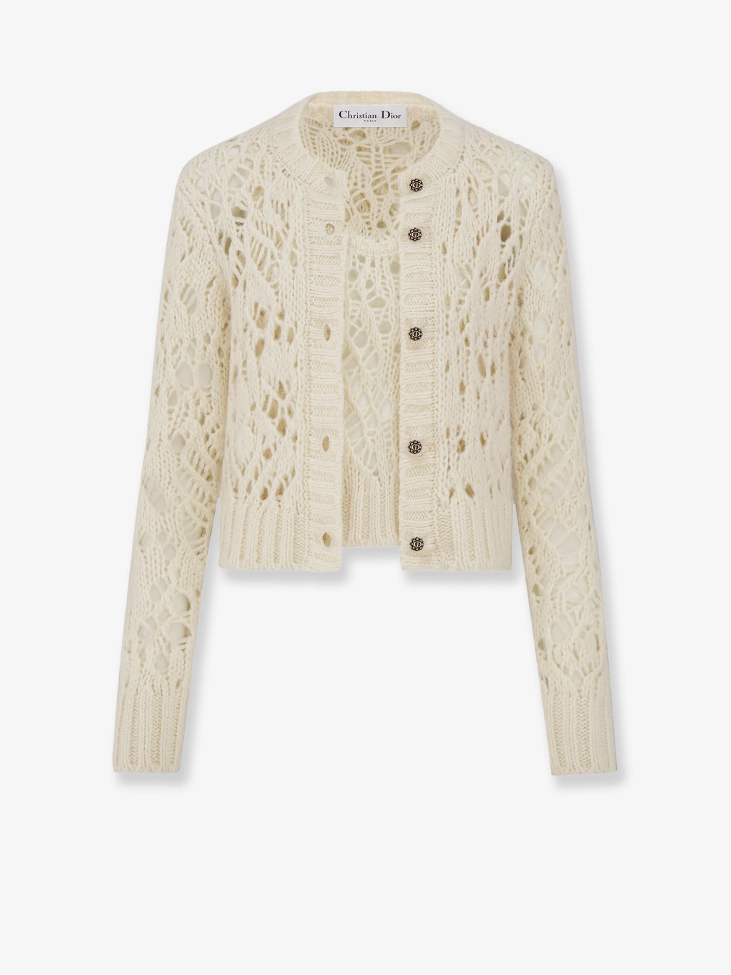 Dior Silk, cashmere and linen perforated Twin Set