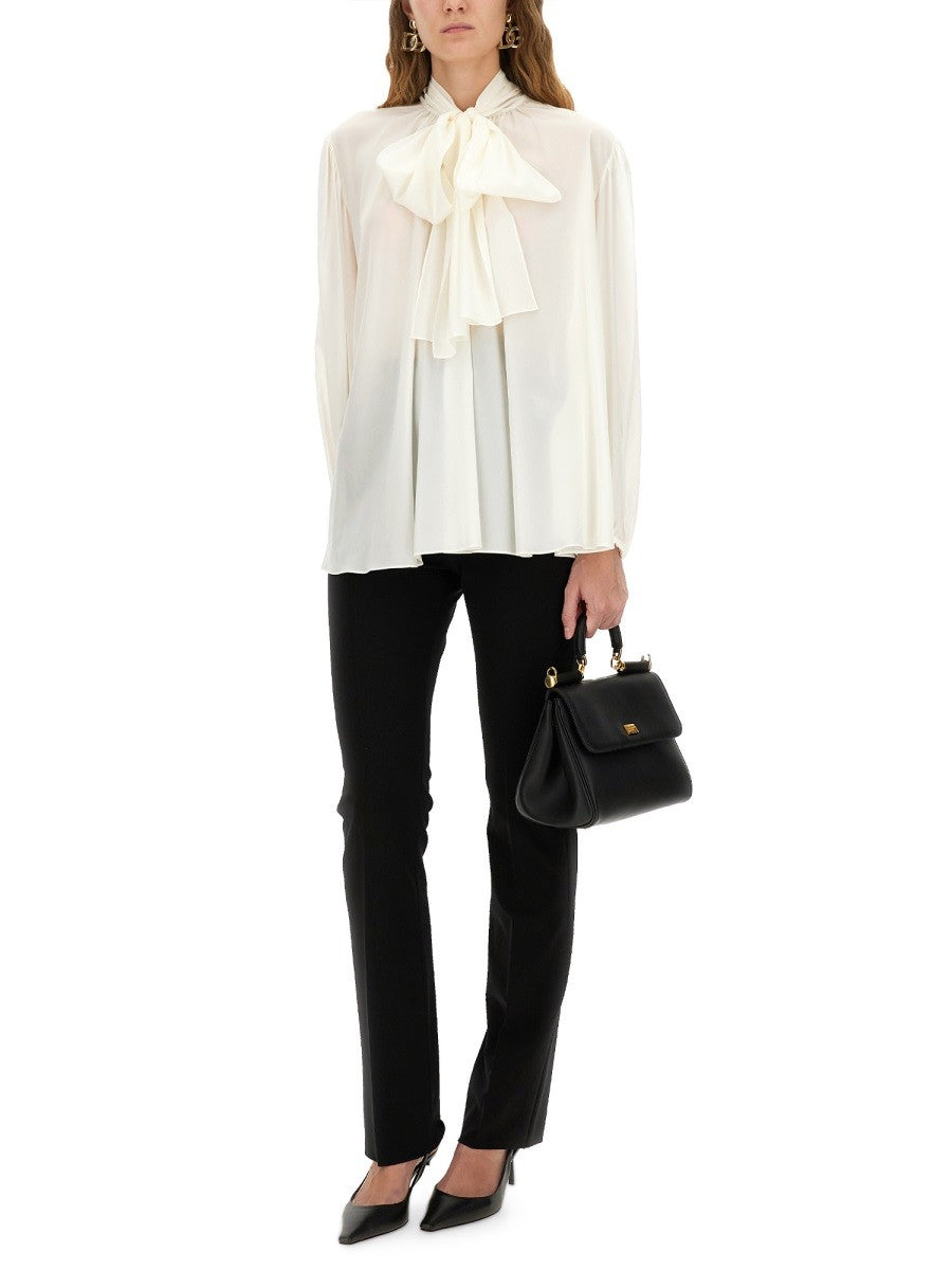 Dolce & Gabbana SILK SHIRT WITH SCARF