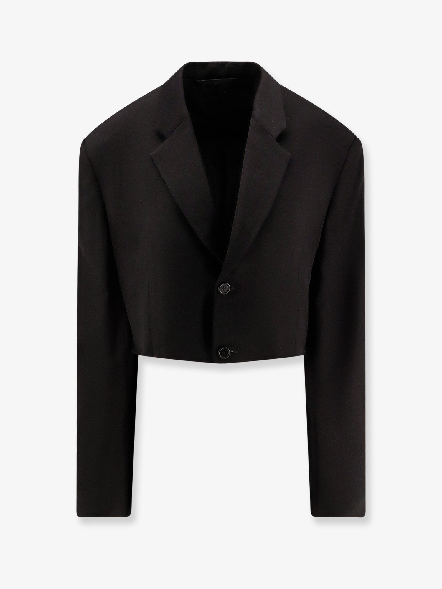 Balenciaga Single breasted cut off viscose and wool blazer