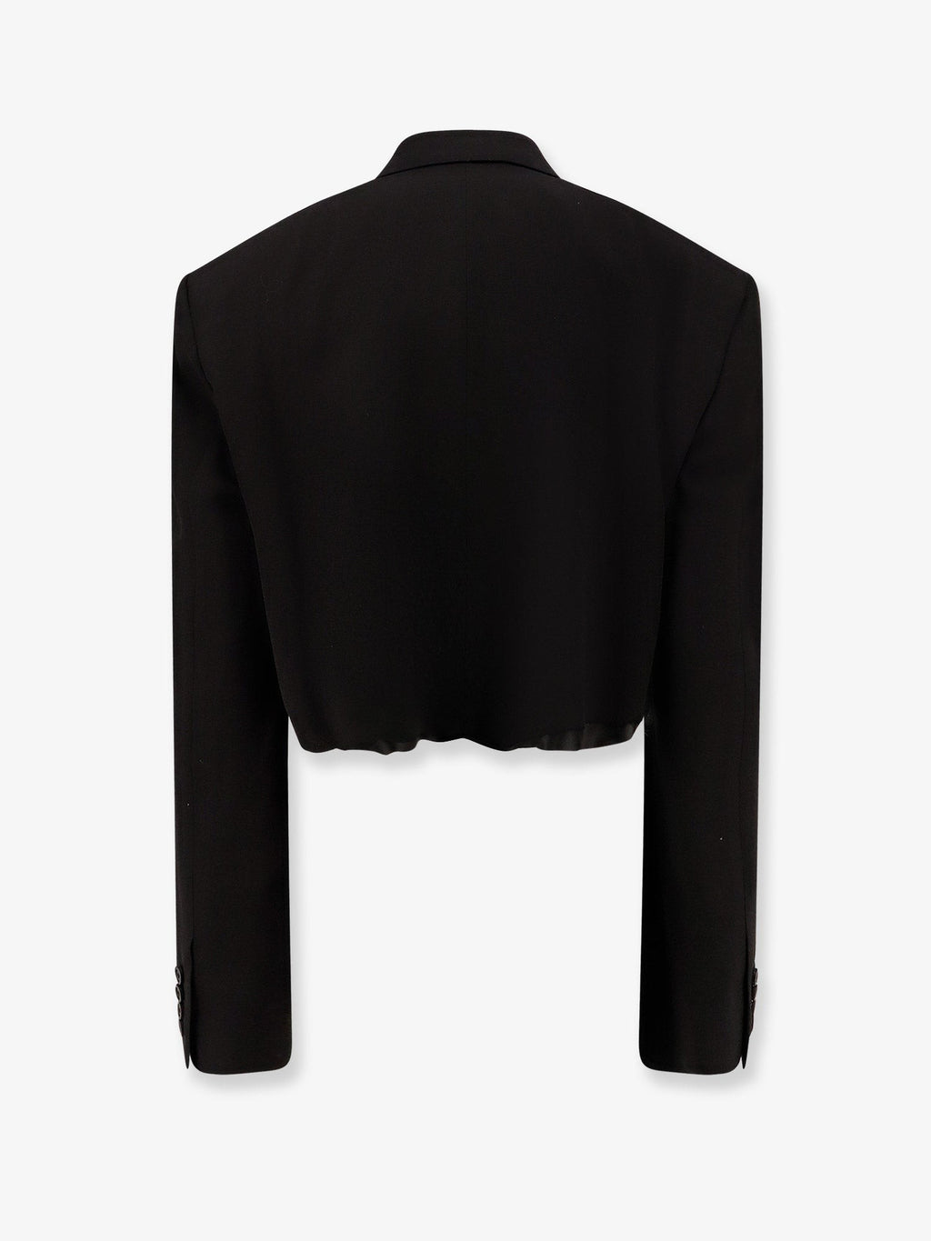 Balenciaga Single breasted cut off viscose and wool blazer