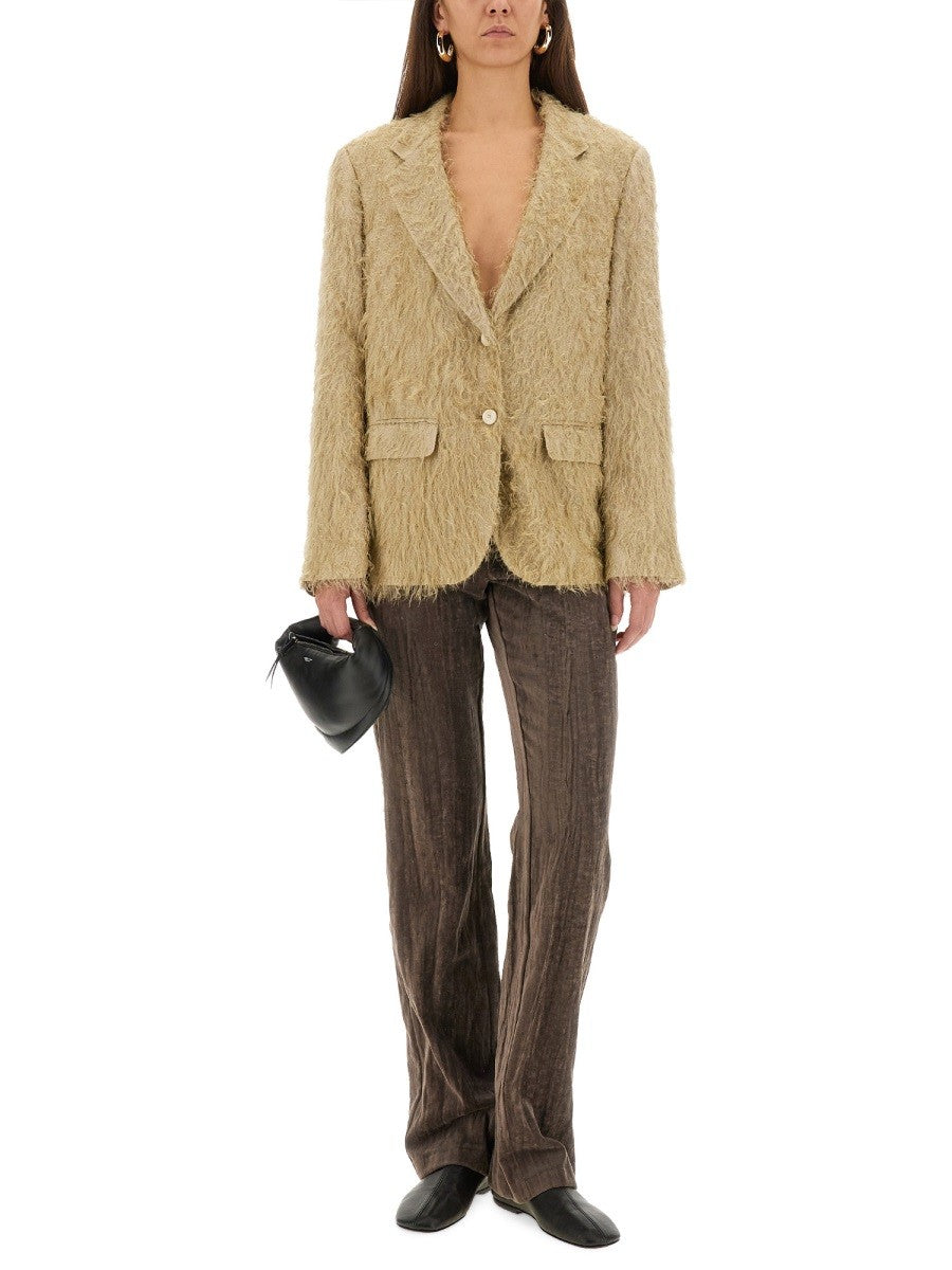 ALYSI SINGLE-BREASTED "FRINGE" BLAZER