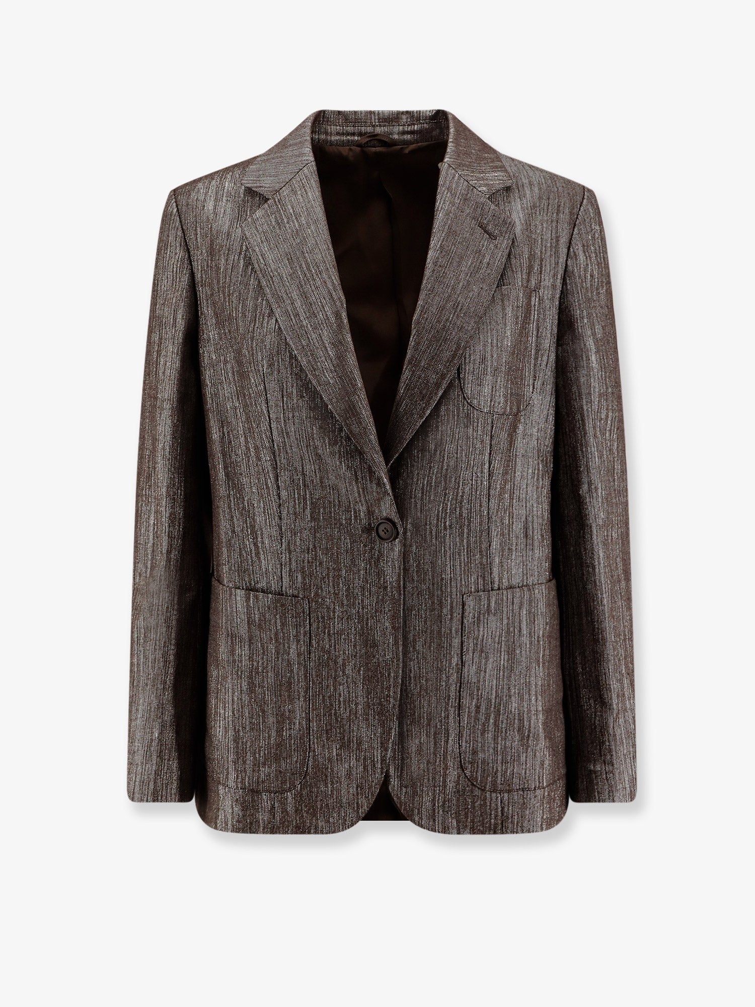 Brunello Cucinelli Single-breasted lurex fabric blazer
