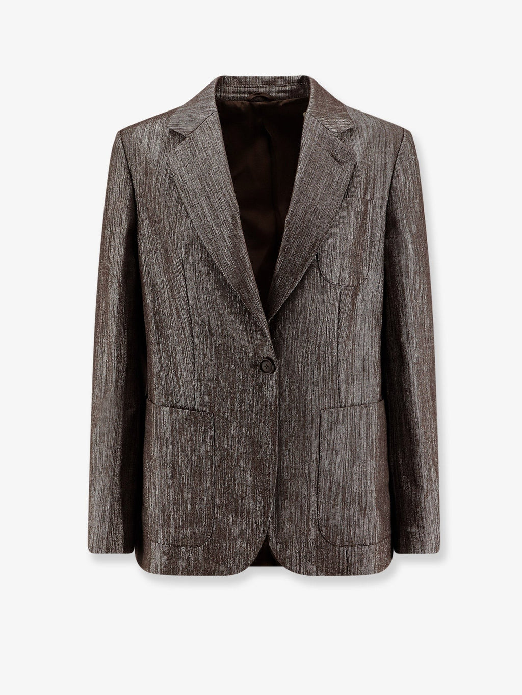 Brunello Cucinelli Single-breasted lurex fabric blazer