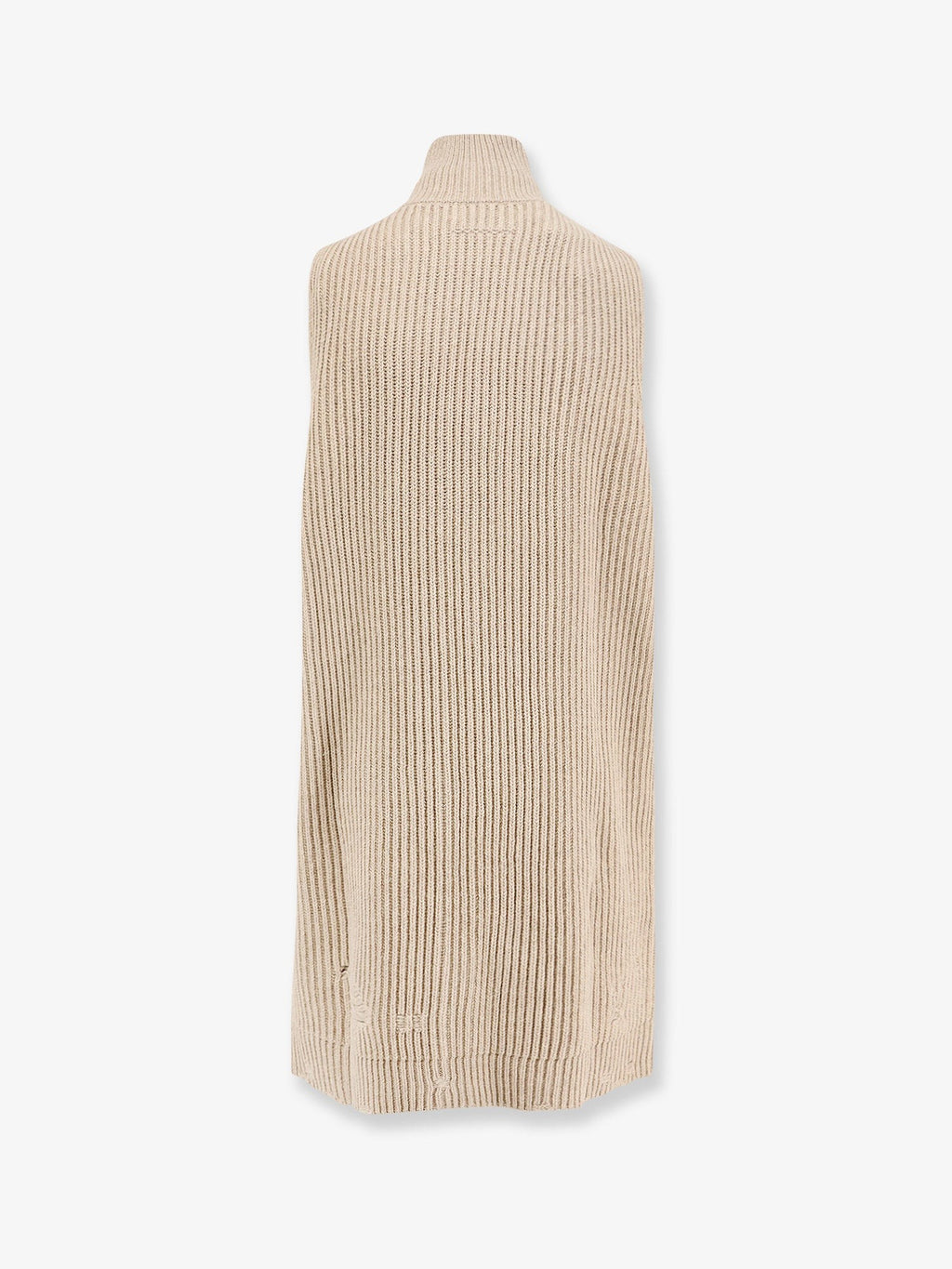 MM6 MAISON MARGIELA Sleeveless long wool blend cardigan with distressed effect