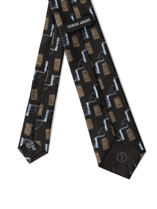 Black silk tie by Giorgio Armani