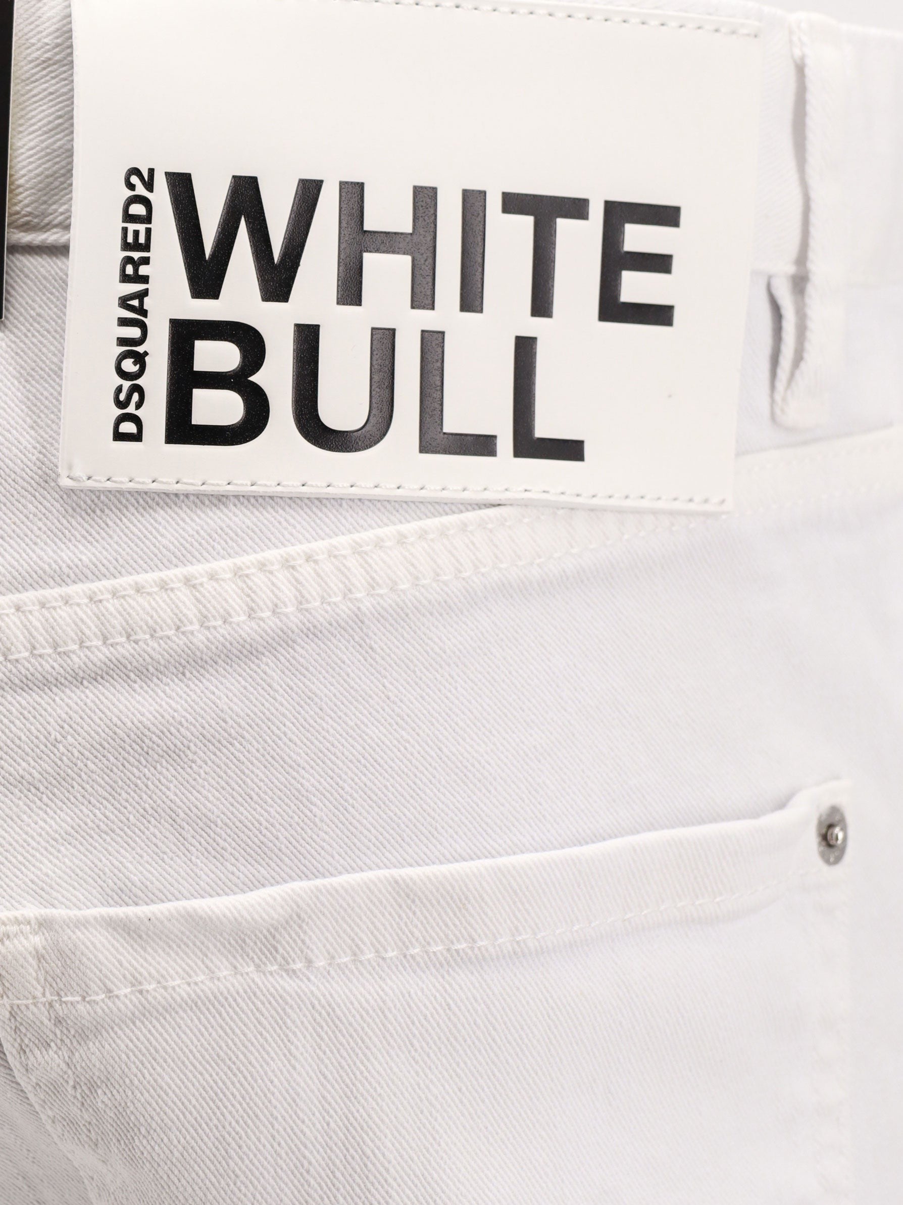 Dsquared2 Stretch cotton trouser with white bull tag