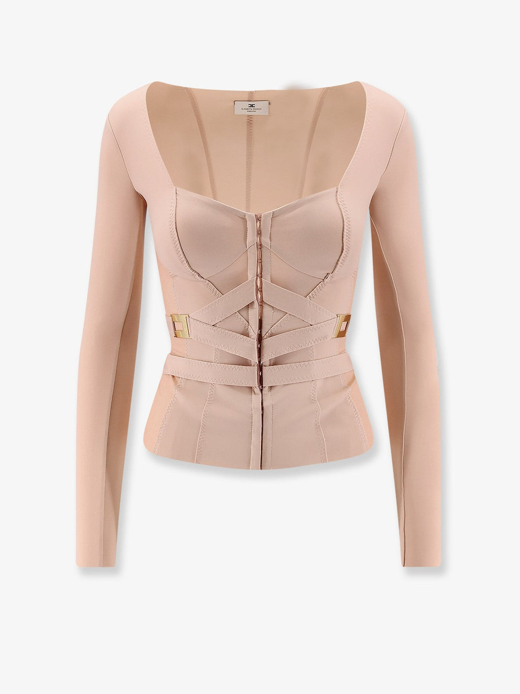 Elisabetta Franchi Stretch fabric top with metal details