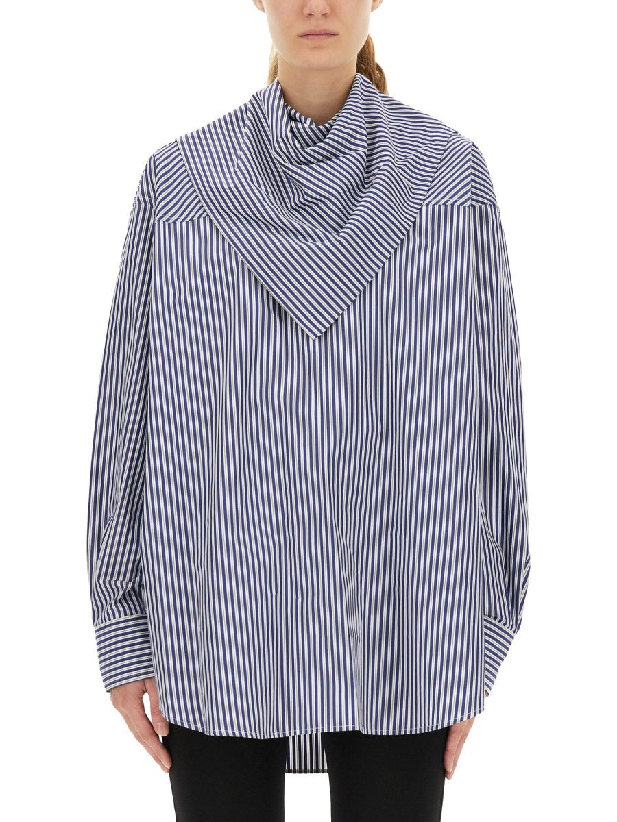 AMI PARIS STRIPED BANDANA BLOUSE