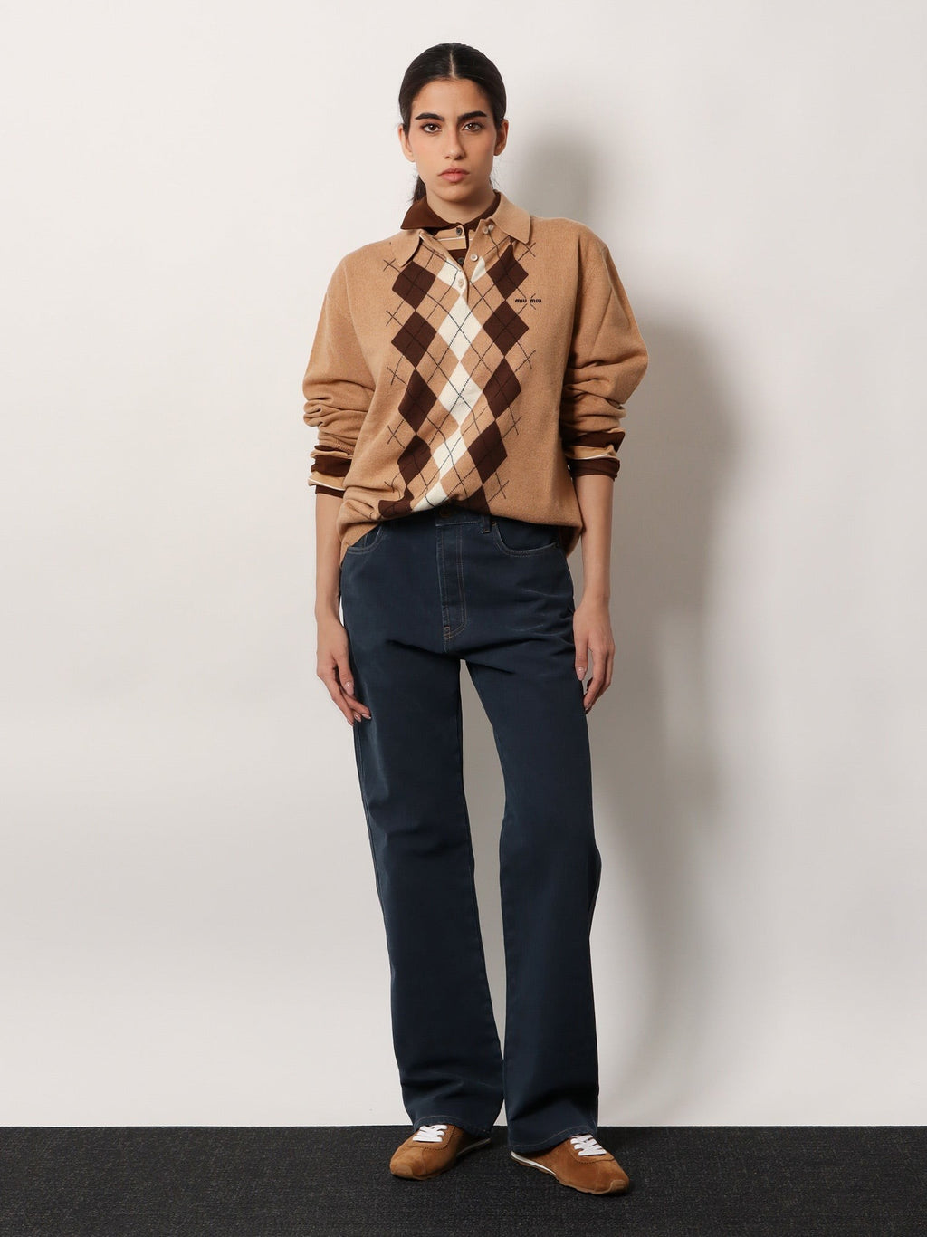 Miu Miu Striped cotton polo shirt