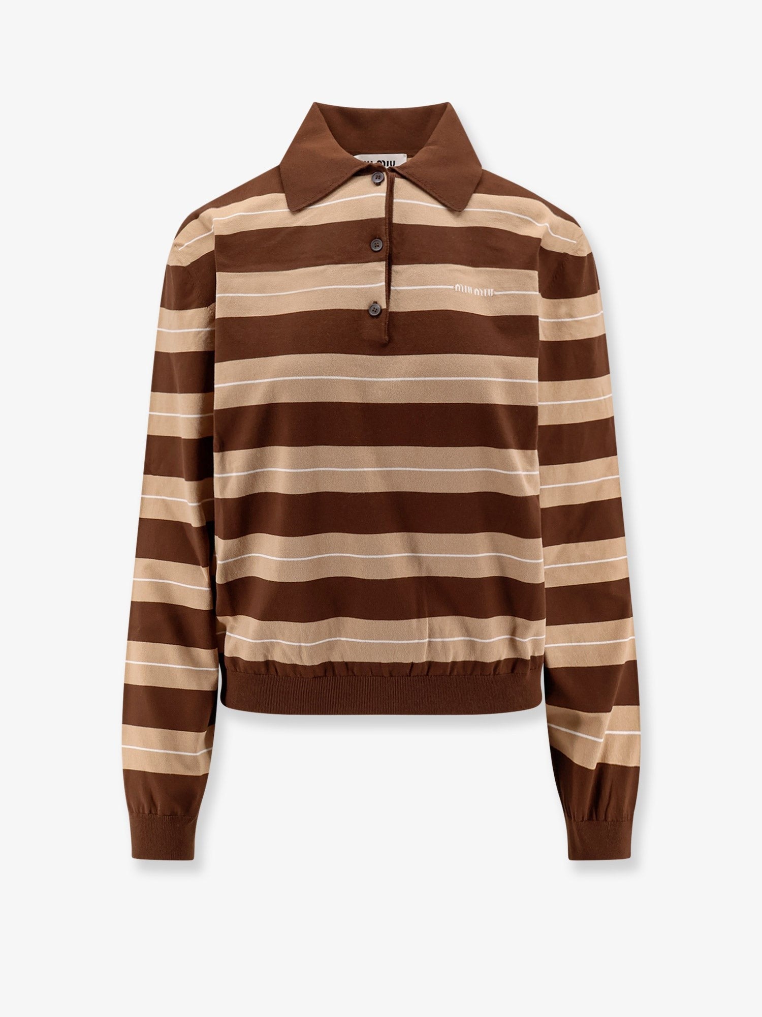 Miu Miu Striped cotton polo shirt