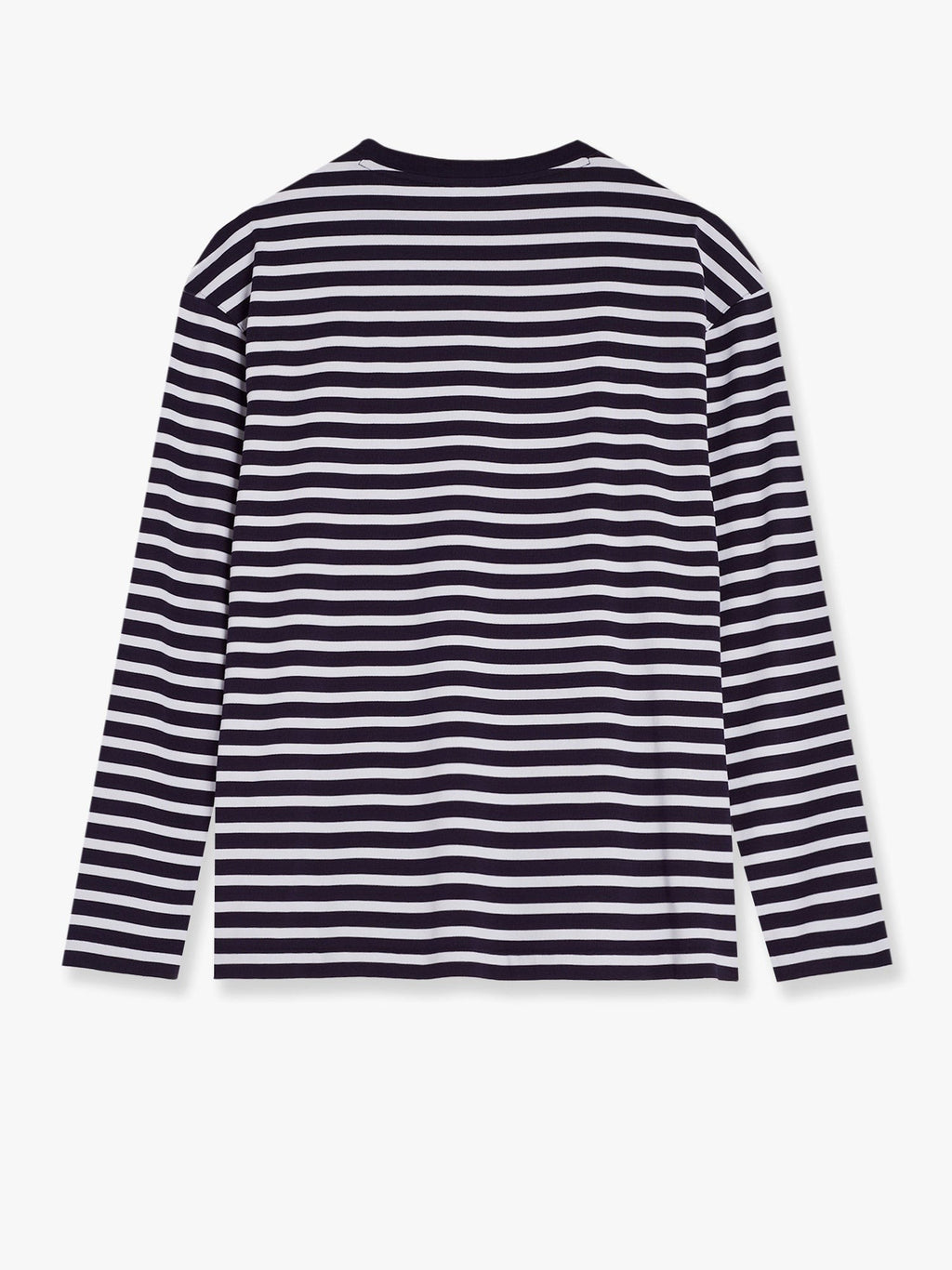 Maison Kitsune Striped cotton sweater with iconic logo patch