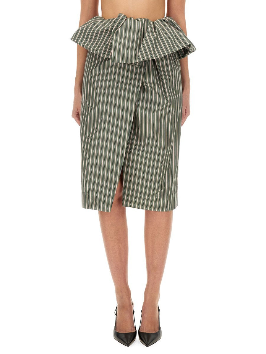 Dries Van Noten STRIPED MIDI SKIRT