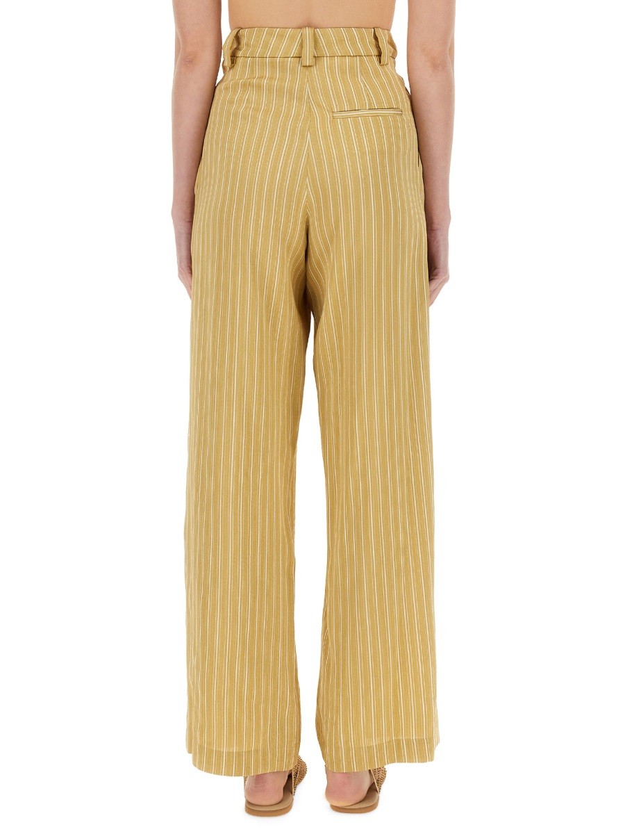 ALYSI STRIPED SATIN TAILORED PANTS