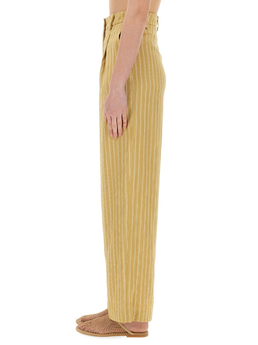 ALYSI STRIPED SATIN TAILORED PANTS