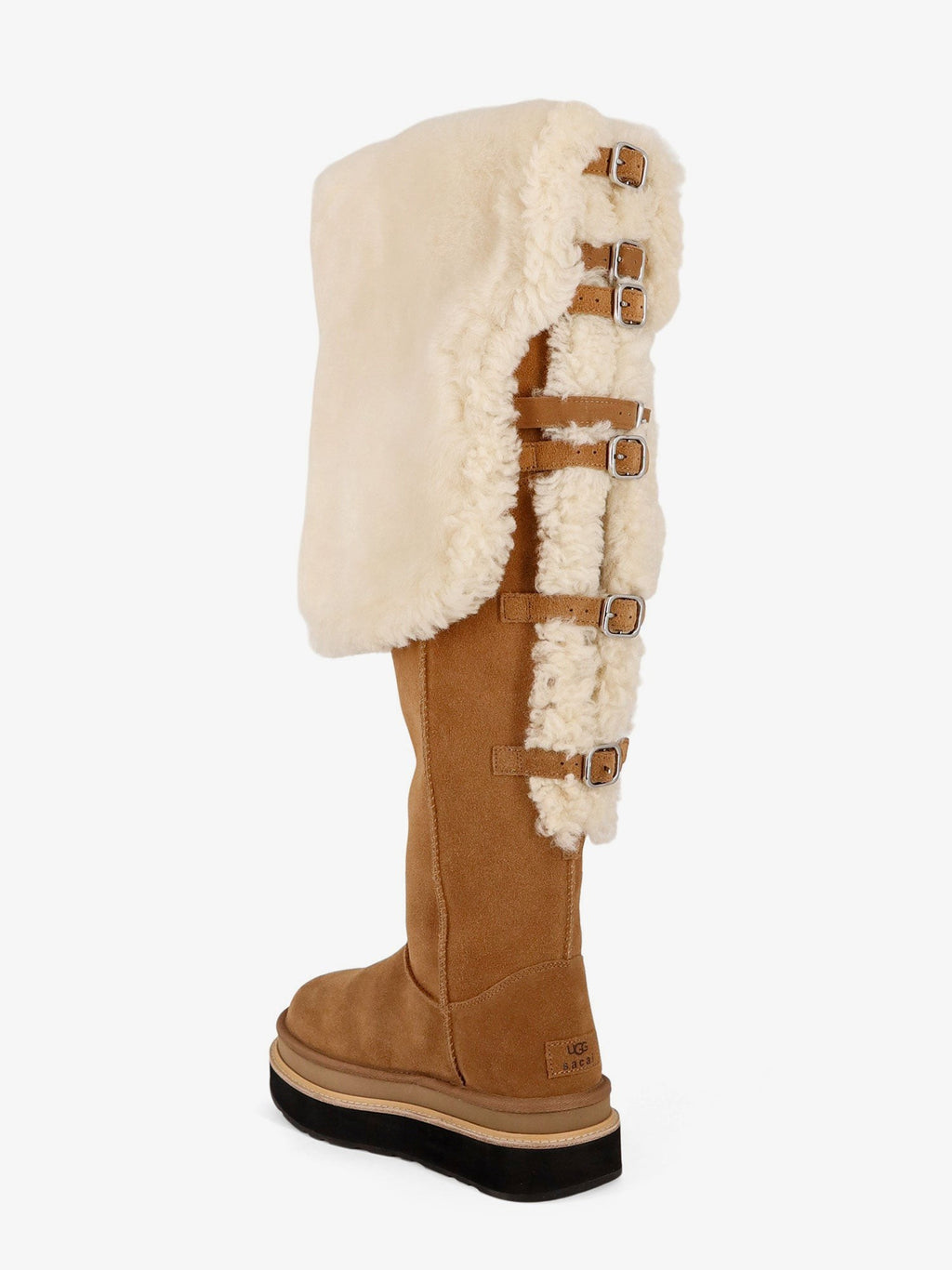 SACAI X UGG Suede and fur boots
